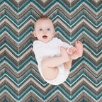 Western Style Crochet Zigzag Shrink-resistant Throw Blanket