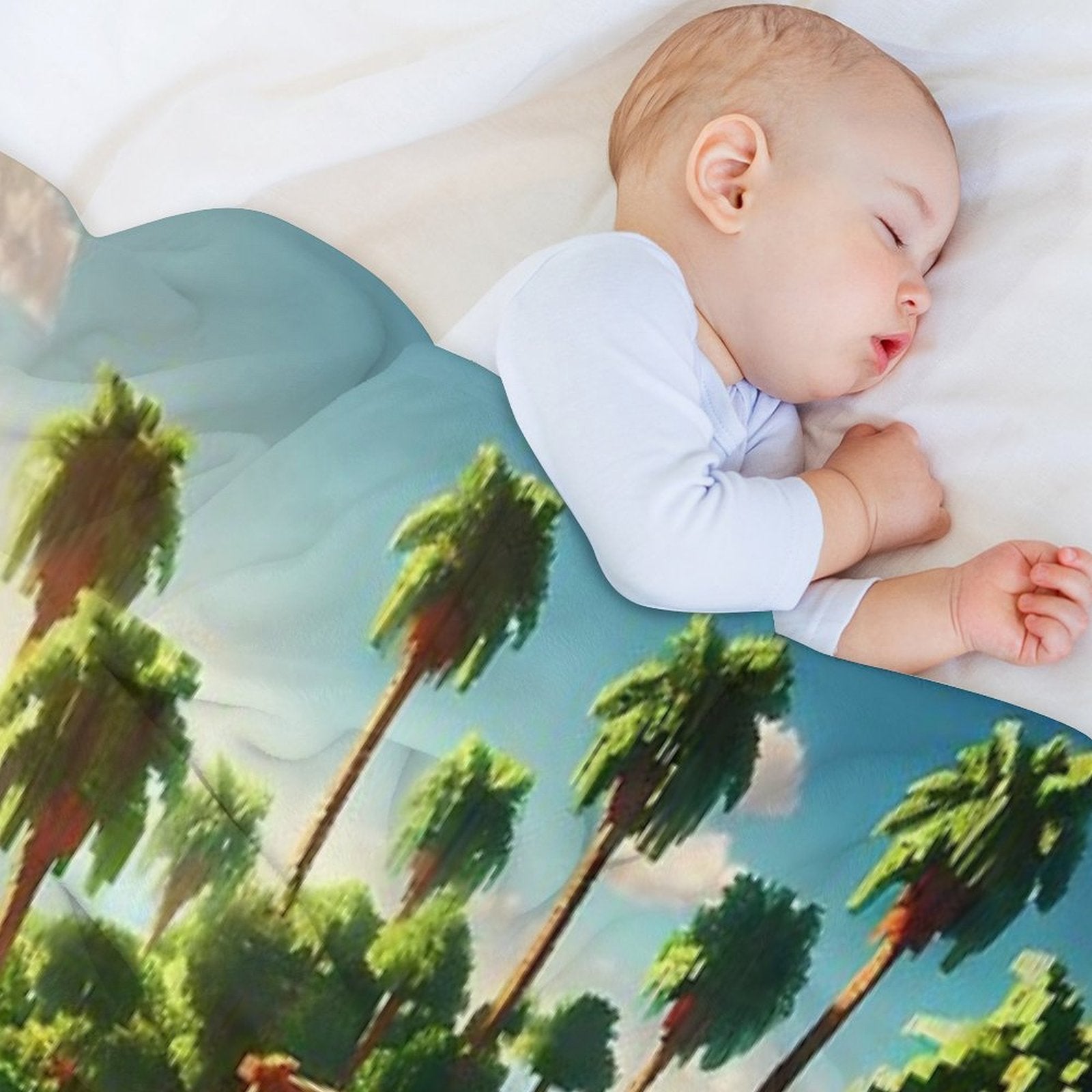 Minecraft Paradise Wrinkle-free Throw Blanket