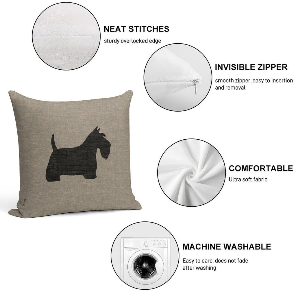 Scottish Terrier Silhouette(s) Black Scottie Dog Soft Multiple Sizes Throw Pillow