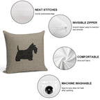 Scottish Terrier Silhouette(s) Black Scottie Dog Soft Multiple Sizes Throw Pillow