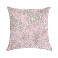 French Country Pink Toile Soft Reinforced Edging Throw Pillow