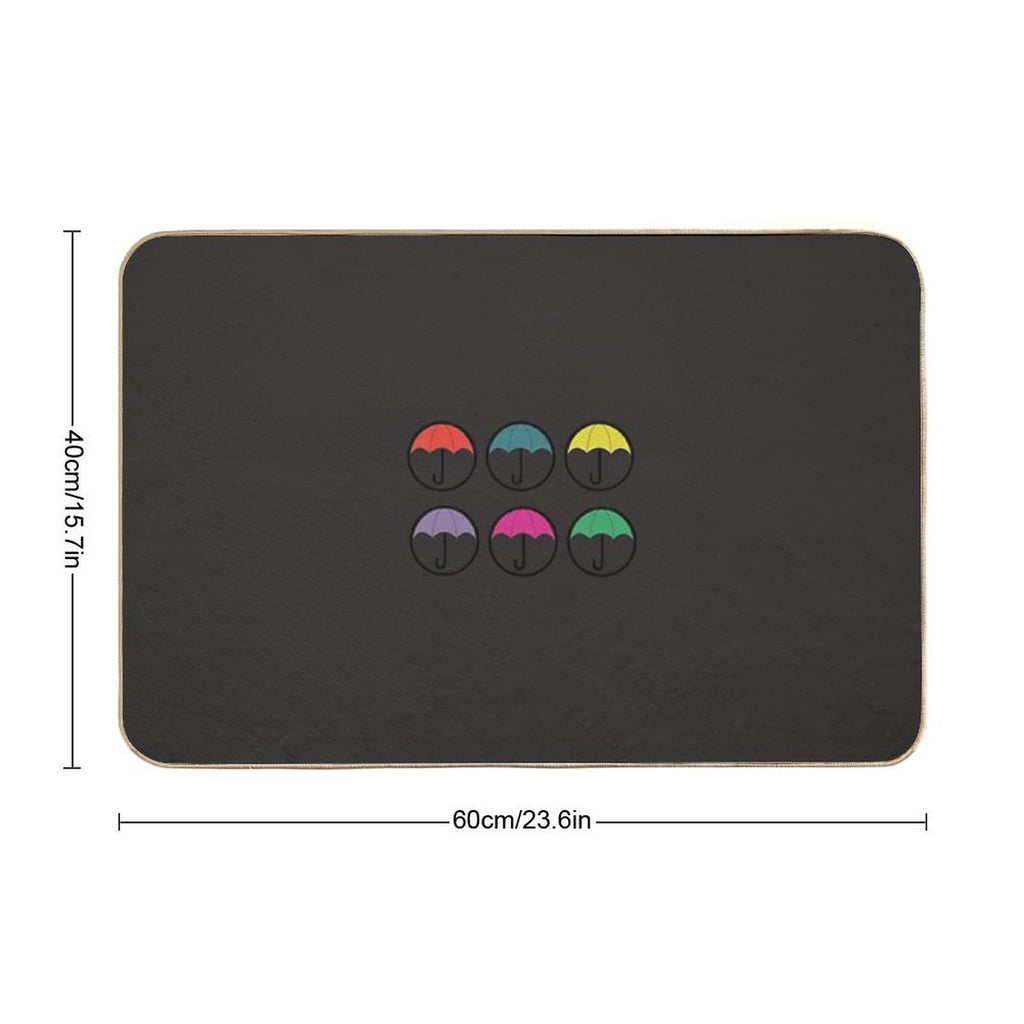 Umbrella Academy, 6 Umbrellas, Colors  Dirt-Trapping Bath Mat