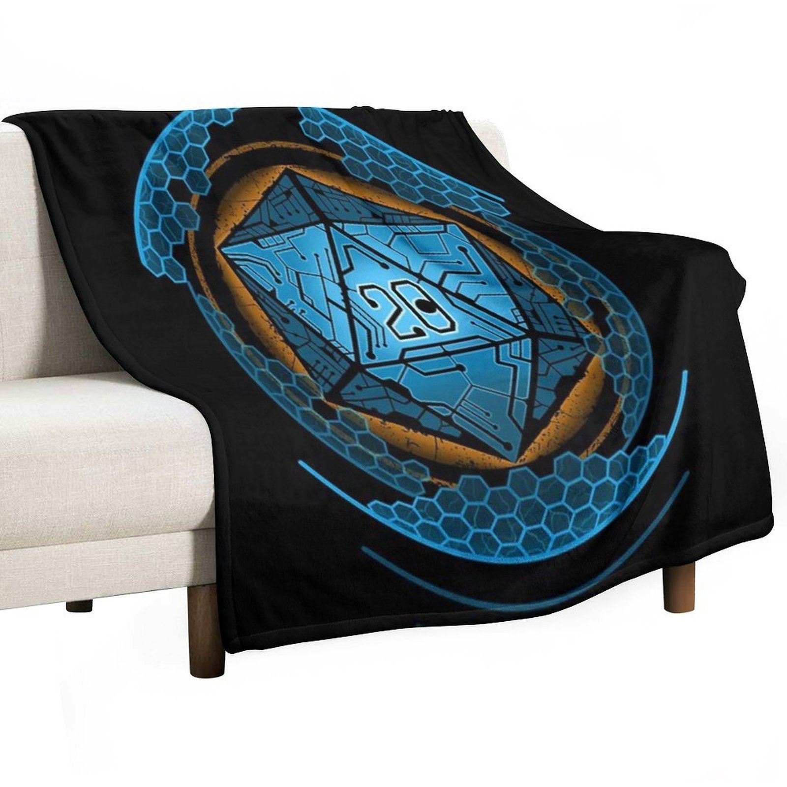 Sci-fi Shield D20 Gift-ready Throw Blanket