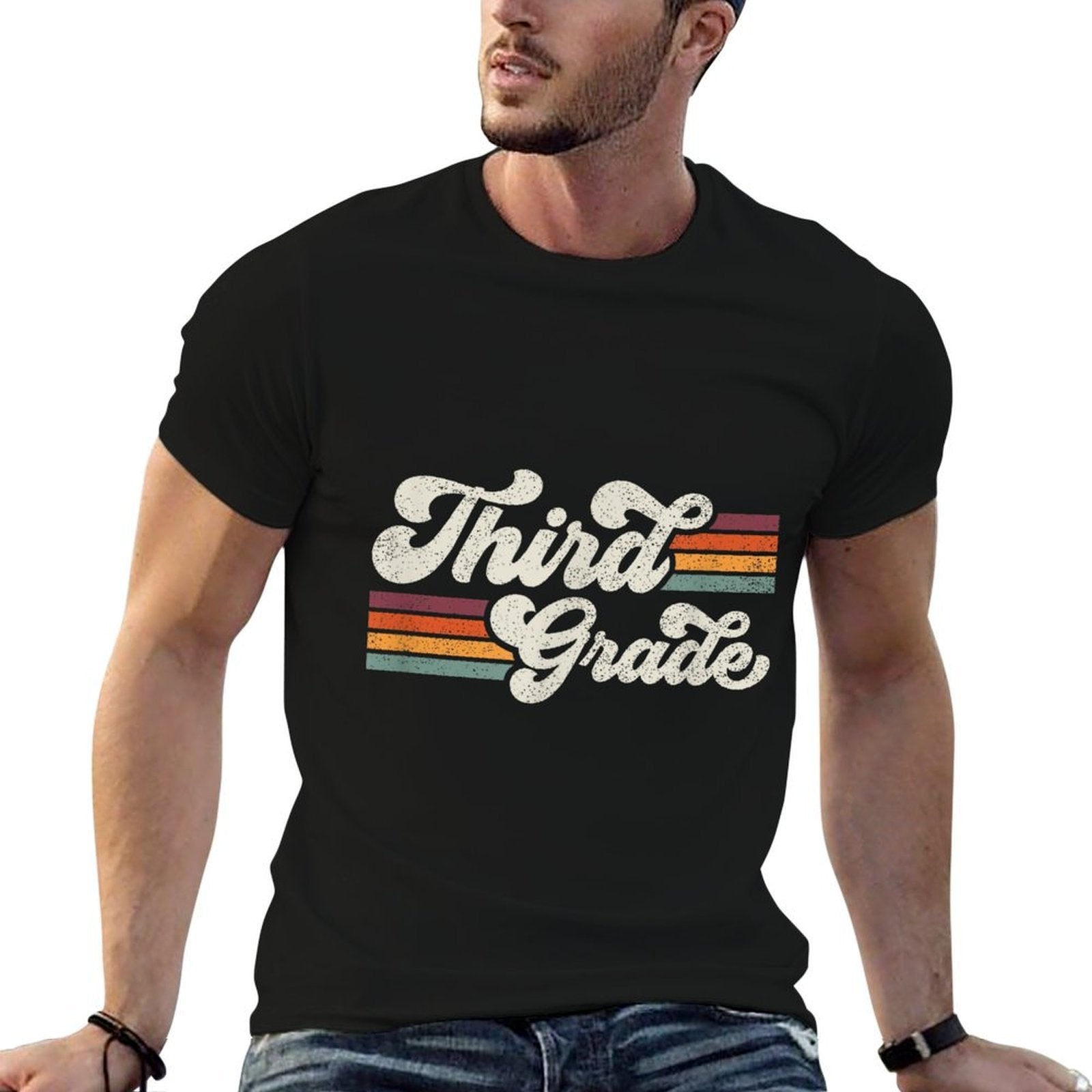 Retro Third Grade Teacher Back To School  Easy-care T-Shirt