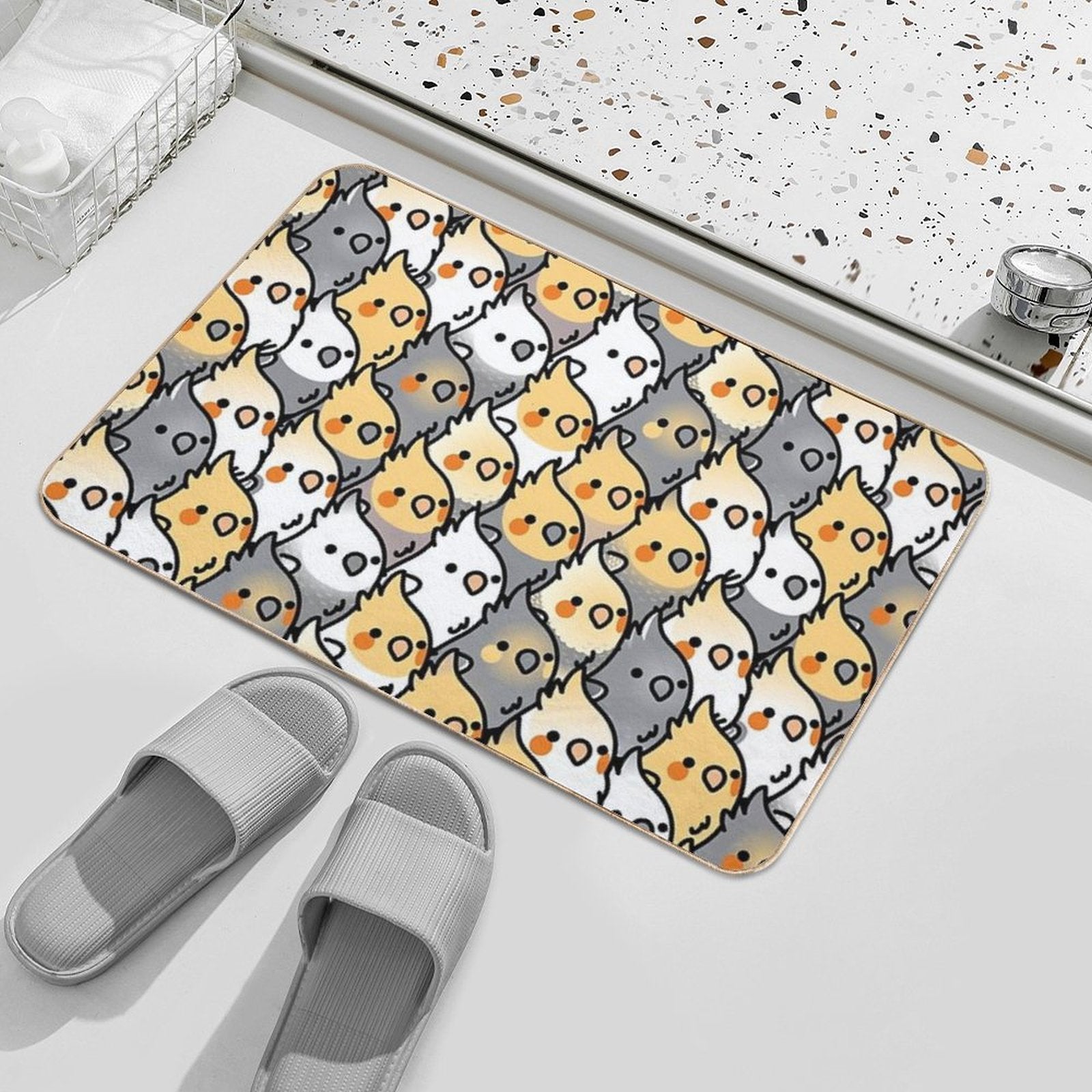 Chubby Cockatiel Party  Easy Maintenance Bath Mat