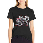 Funny Black Aggressive Wolf Red Eyes Werewolf  Odor-resistant T-Shirt
