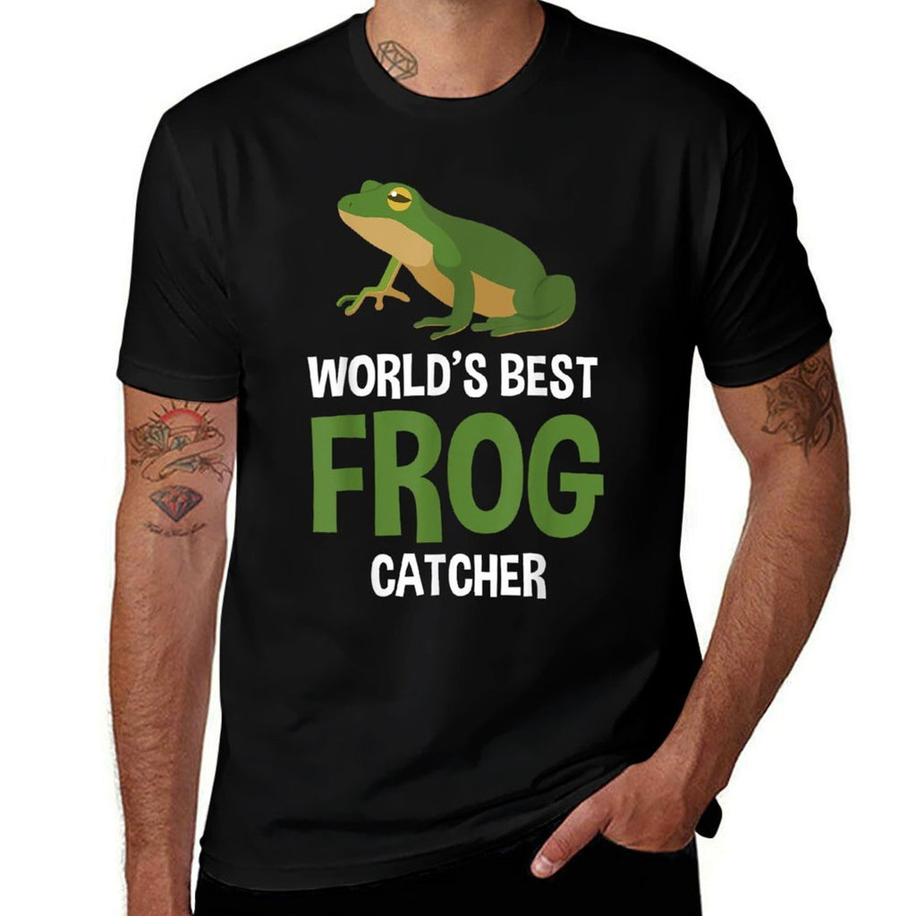 Worlds Best Frog Catcher Gift Boys Girls Kids Frog Hunter  Oversized Silhouette T-Shirt