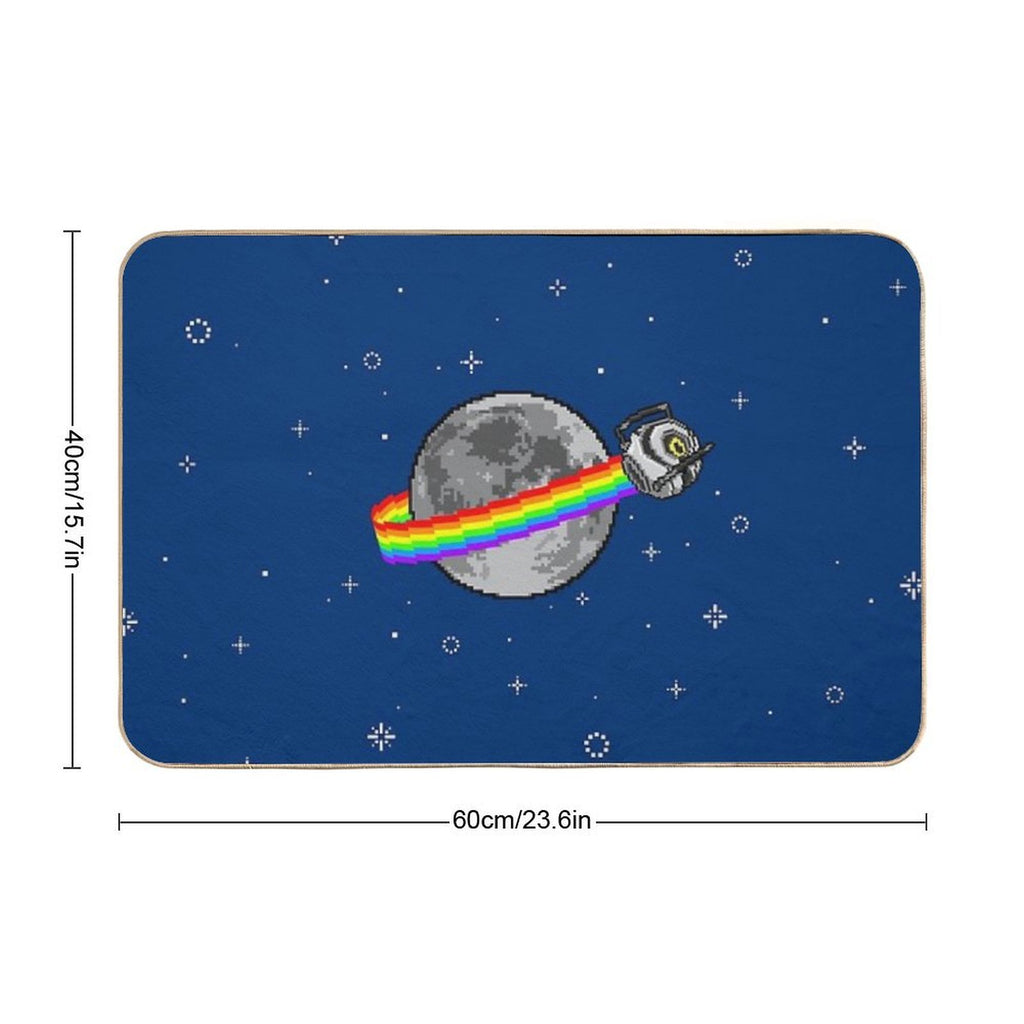 Pixel Art Rainbow Space Core  Odorless Bath Mat
