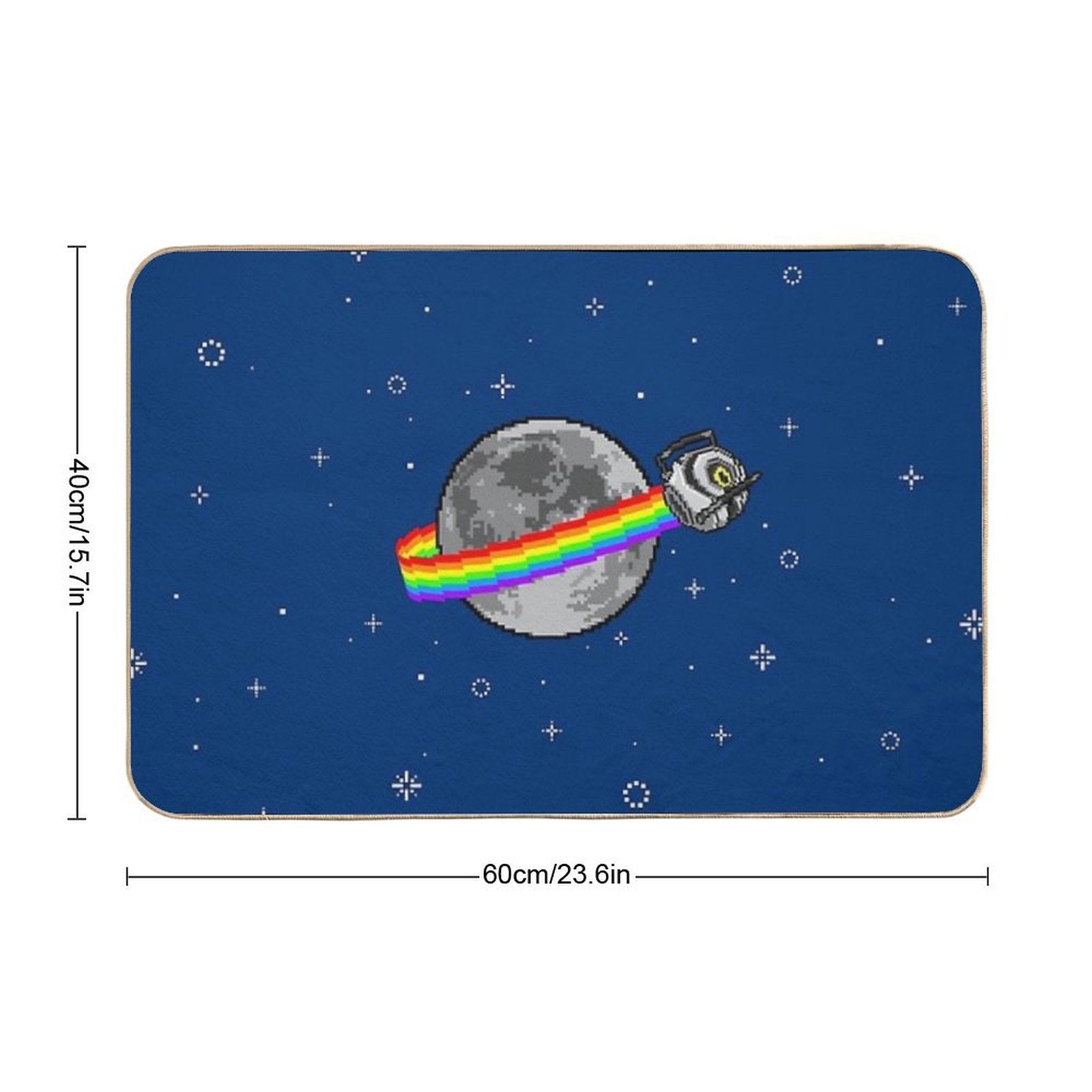 Pixel Art Rainbow Space Core  Odorless Bath Mat