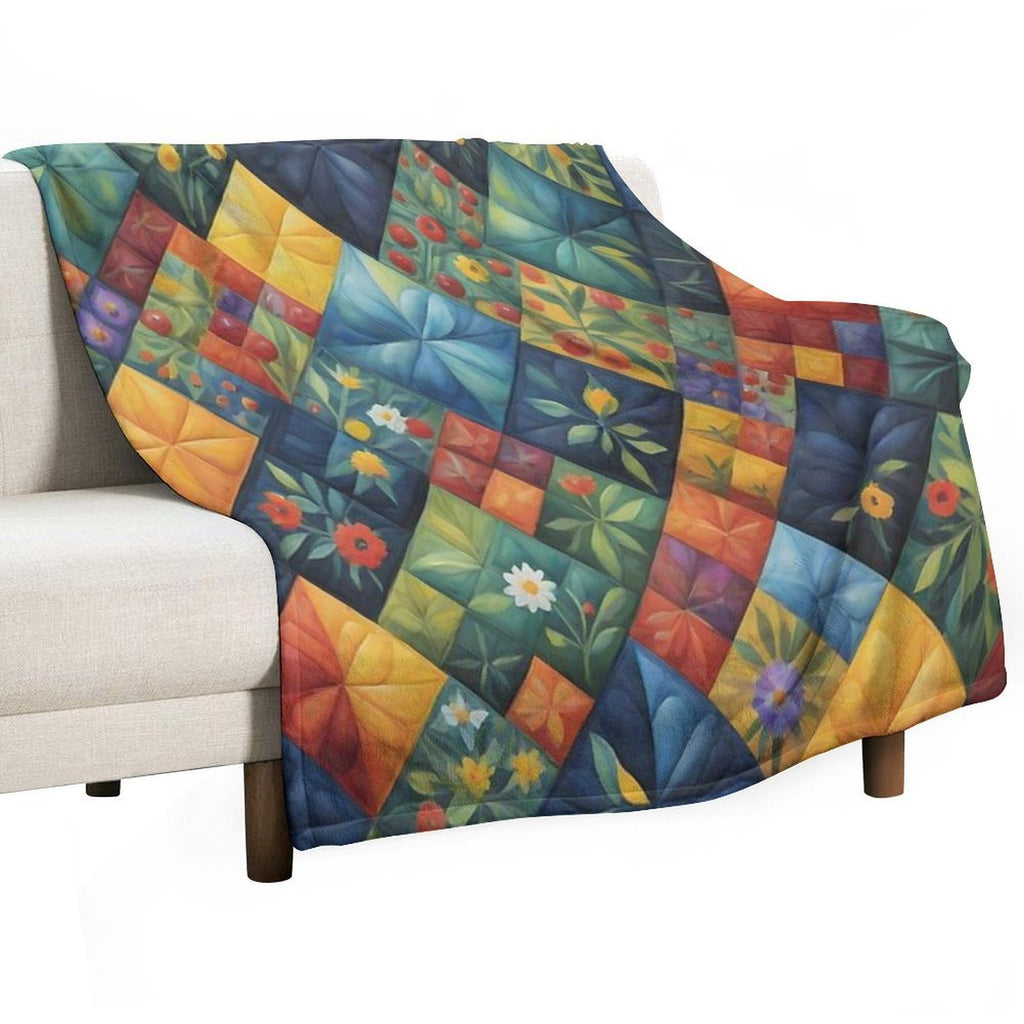 Colorful Quilting Pattren - Quilting Lover - Funny Quilter Versatility Throw Blanket
