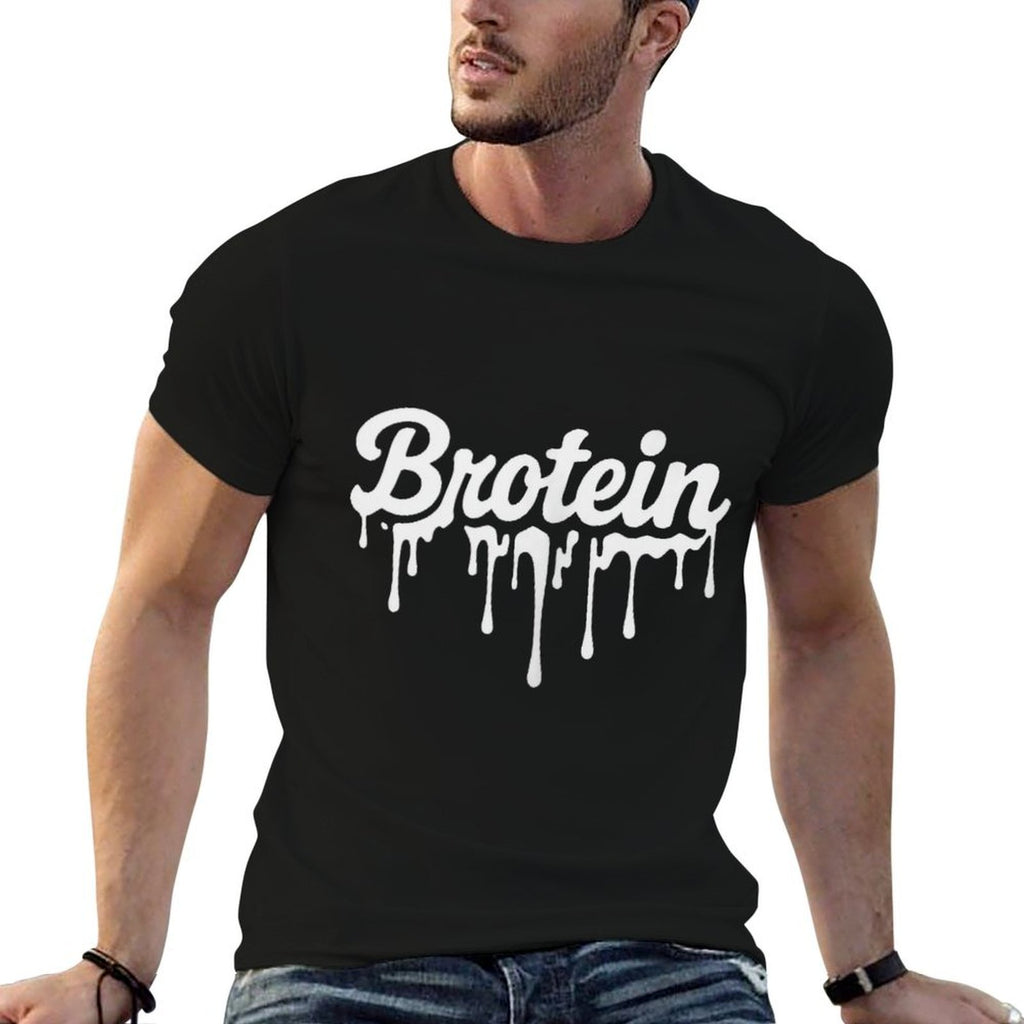 Funny Gay Mens Muscle Gym Bro - Protein Shake Brotein  Fade-proof Color T-Shirt