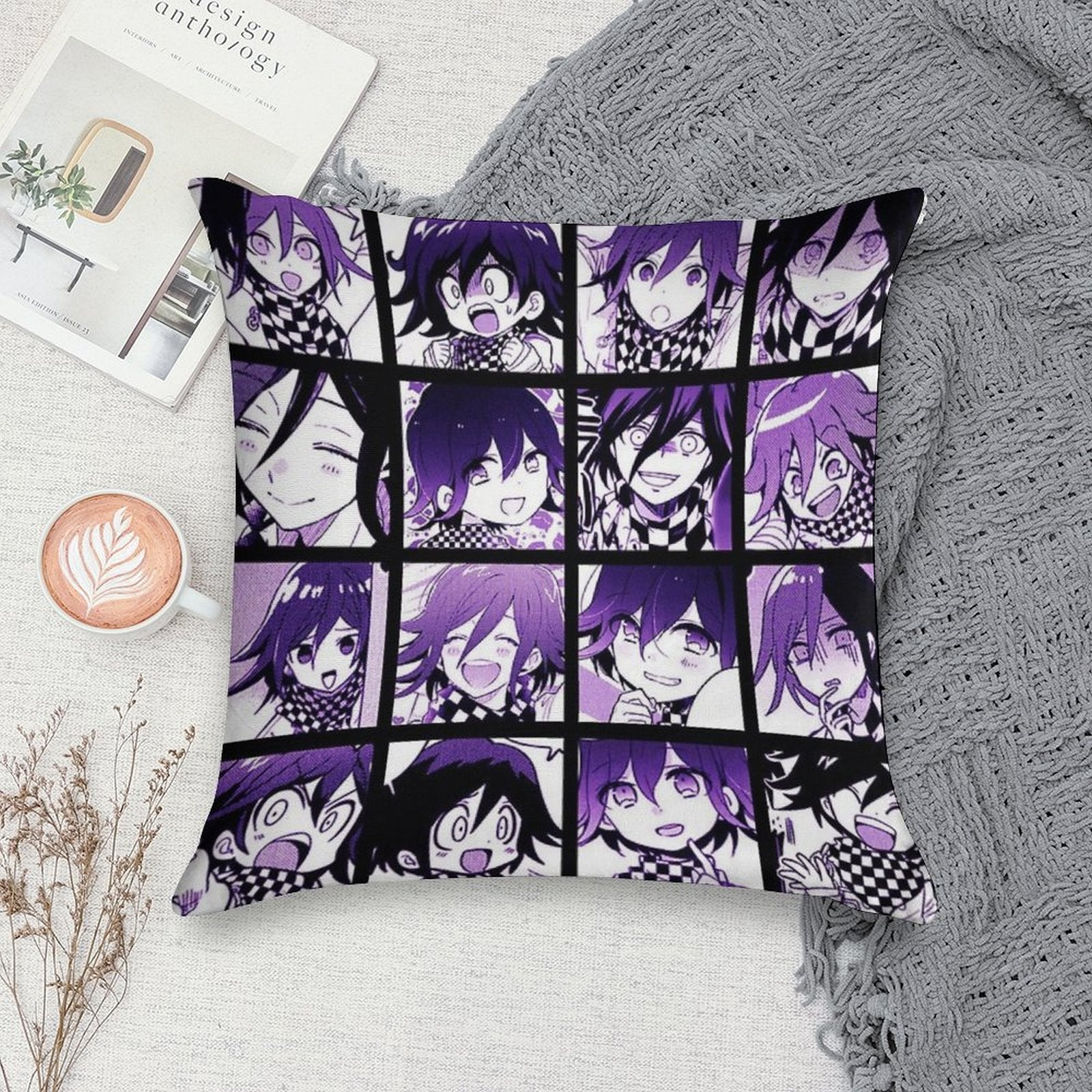 Kokichi Manga Collection (Colored) Soft Fade-Resistant Throw Pillow