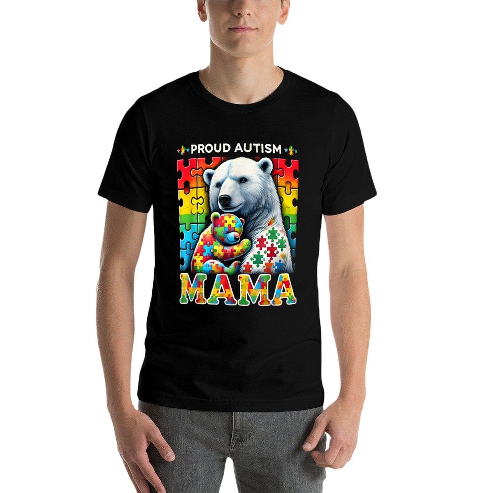 Autism Awareness Family Proud Autism Mama Bear Love  Breathable T-Shirt