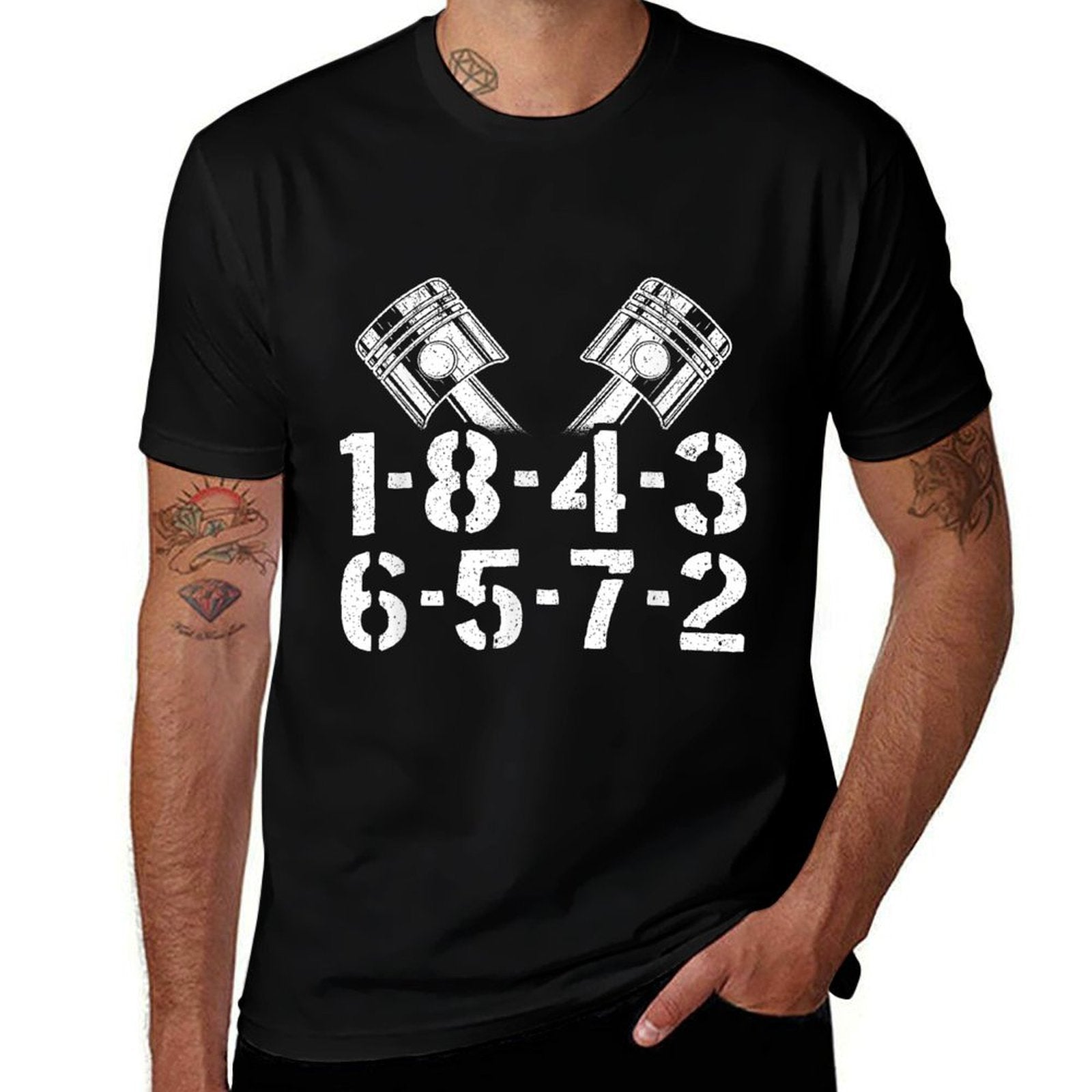 1-8-4-3-6-5-7-2 Firing Order V8 Big Block Car Guy Garage  Quick-drying T-Shirt