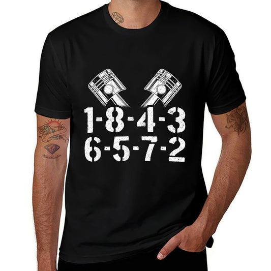 1-8-4-3-6-5-7-2 Firing Order V8 Big Block Car Guy Garage  Quick-drying T-Shirt