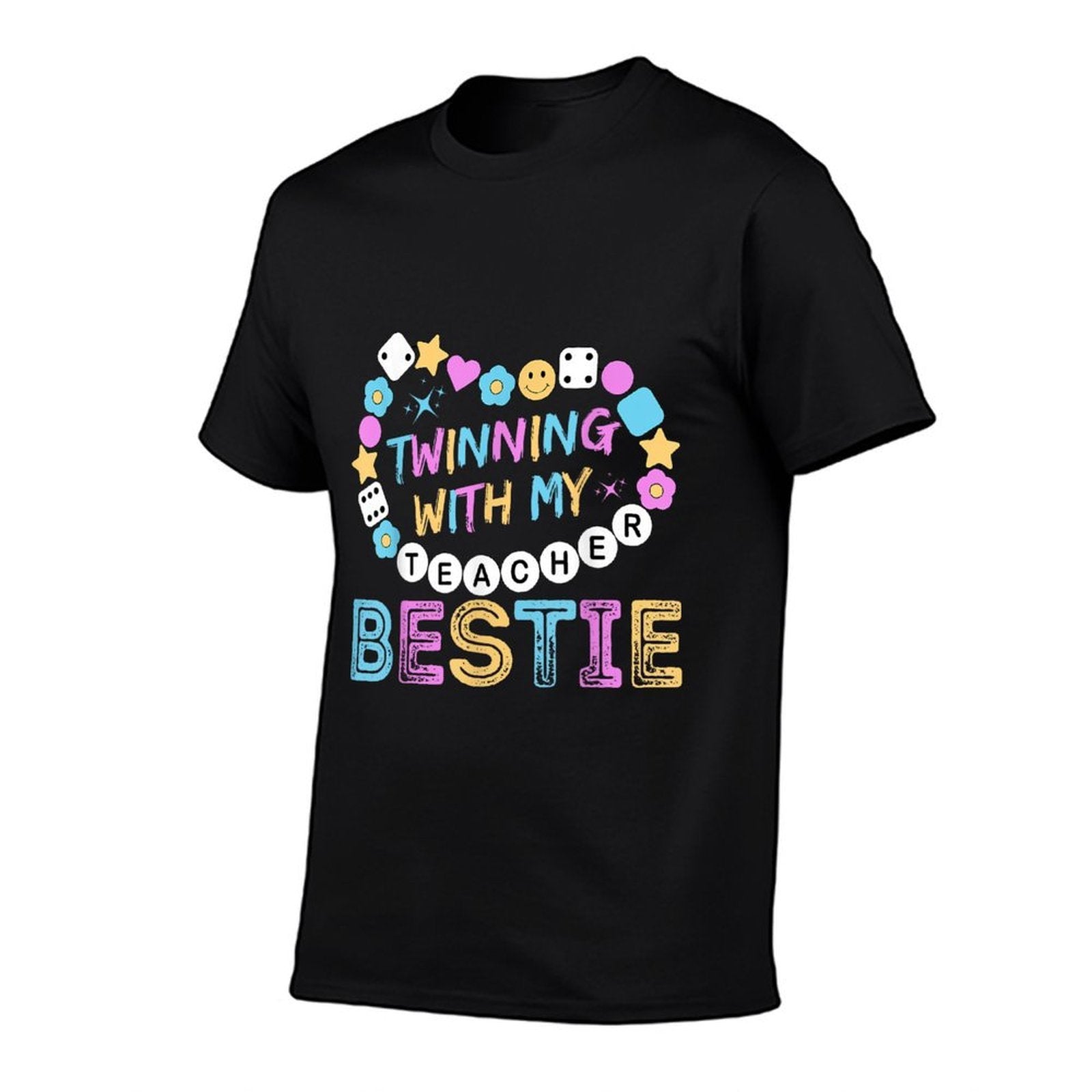 Twin Day Friends Teacher Twinning With My Bestie Matching  High-quality Stitching T-Shirt