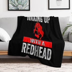 Happiness Is Waking Up with A Redhead Plush Throw Blanket