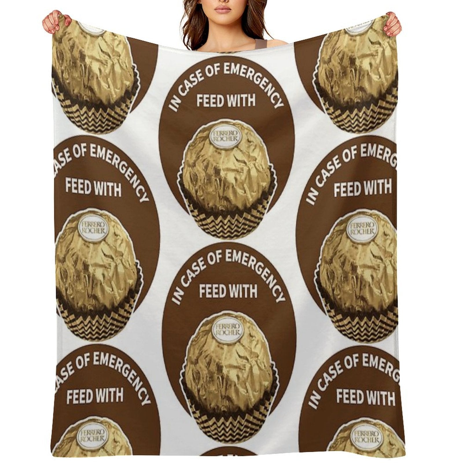 In Case Of Emergency Feed With Ferrero Rocher Machine-washable Throw Blanket