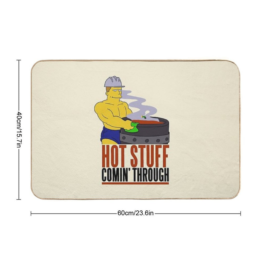 The Gay Steel Mill Hot Stuff Comin Through Durable Bath Mat