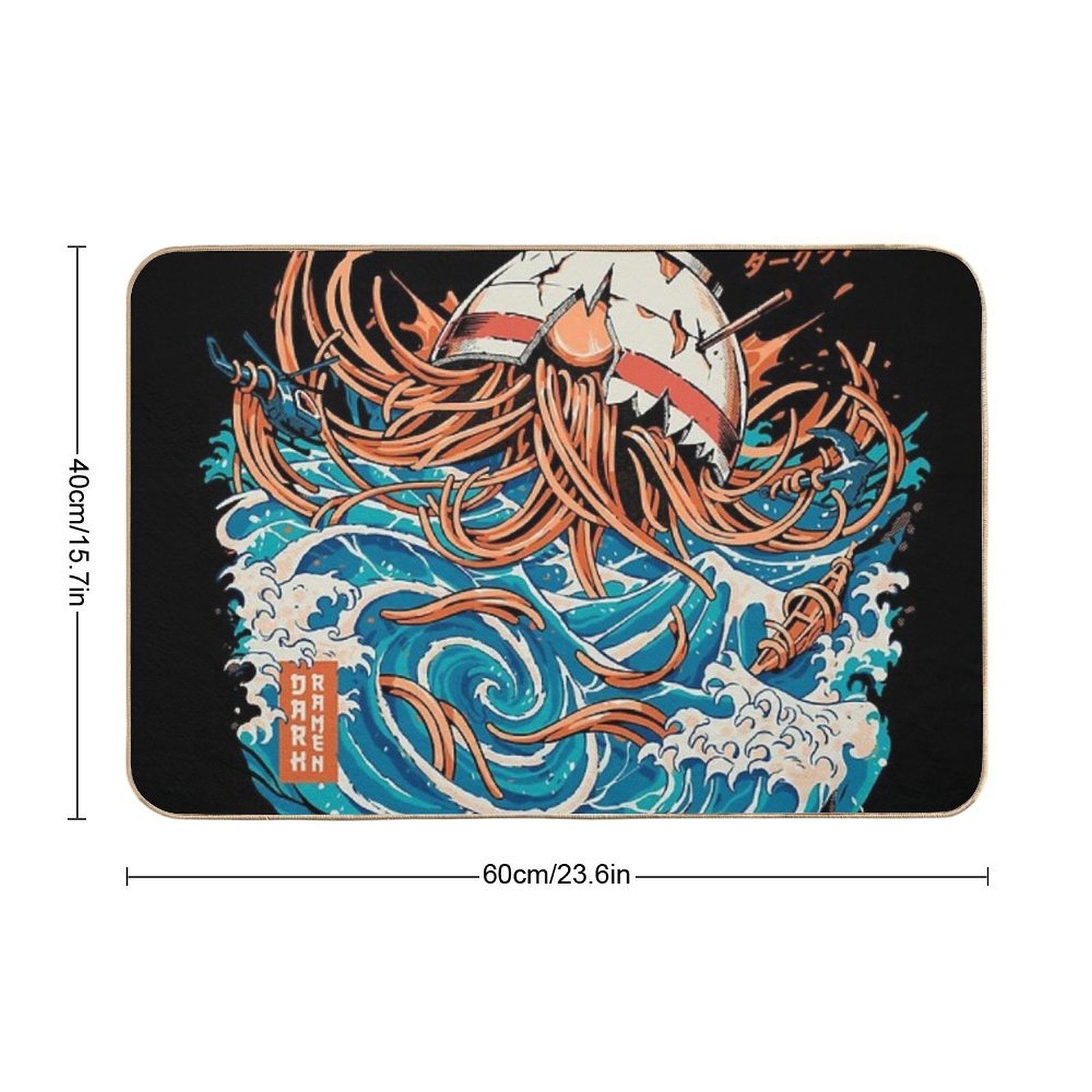 Black Dark Great Ramen Off Kanagawa  Multi-Purpose Bath Mat