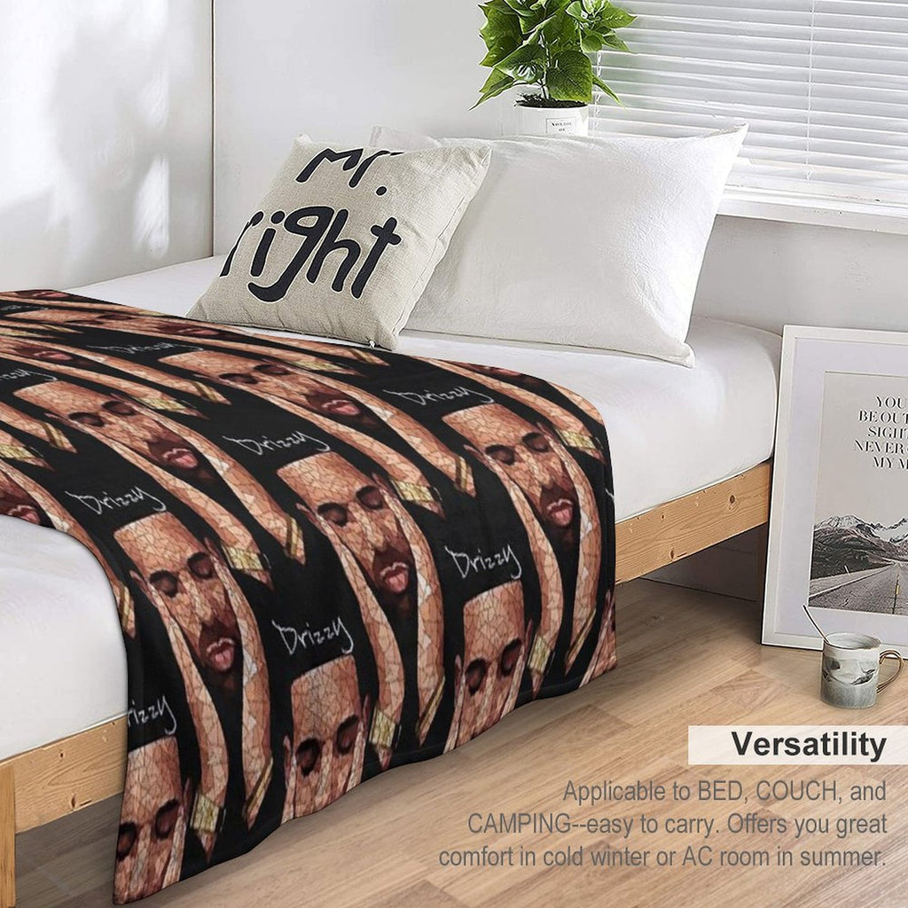 Drke Drizzy Rapper Moasiac Machine-washable Throw Blanket