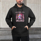 Level 21 Unlocked Funny Dabbing Unicorn Gamer 21st Birthday All-Day Comfort Hoodie