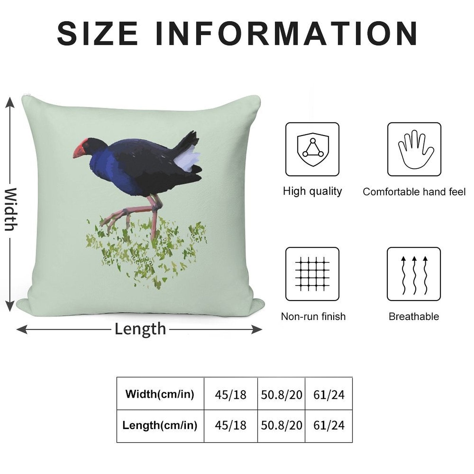 New Zealand Pukeko Soft Luxury Feel Throw Pillow