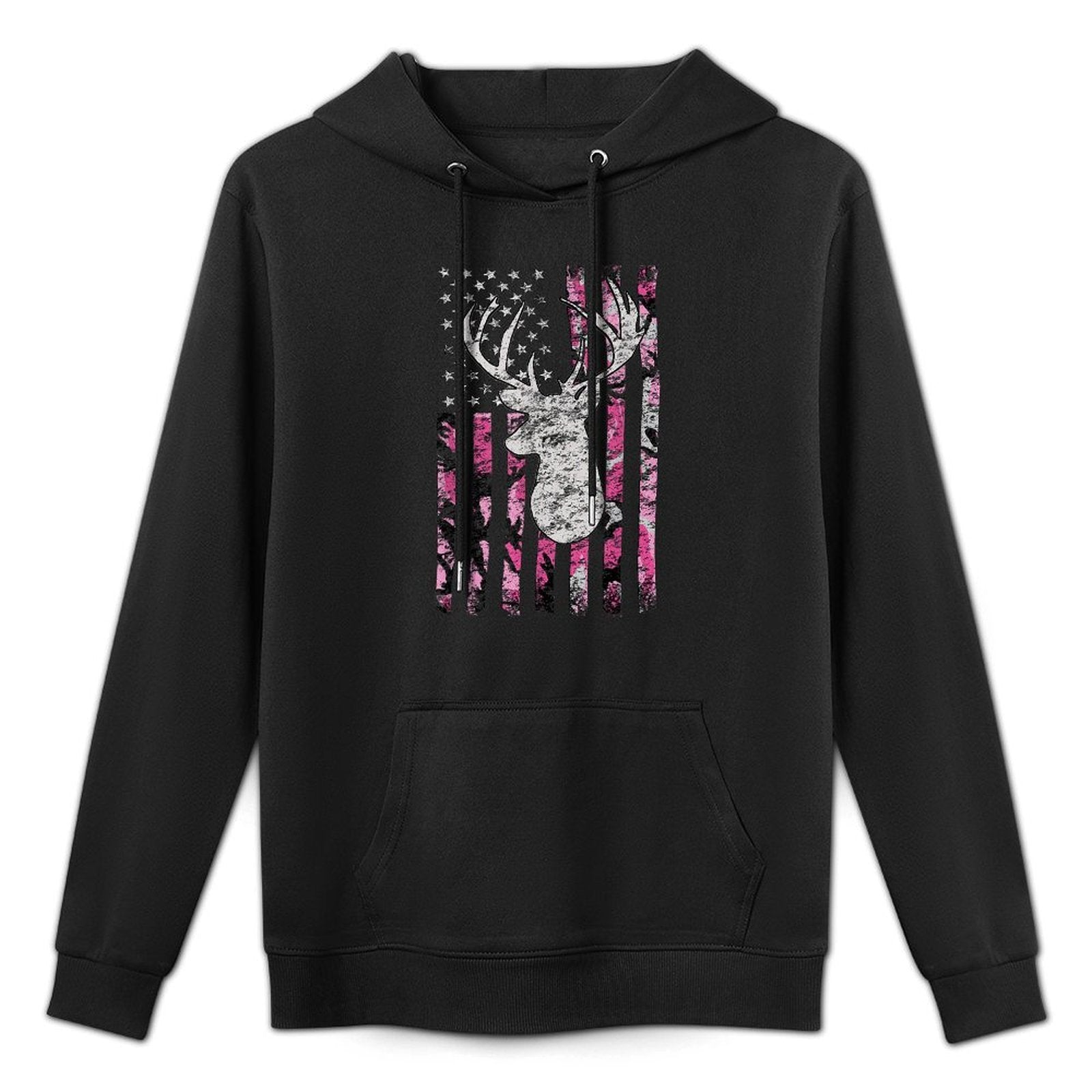Deer Hunting Buck Pink Camouflage Durable Construction Hoodie