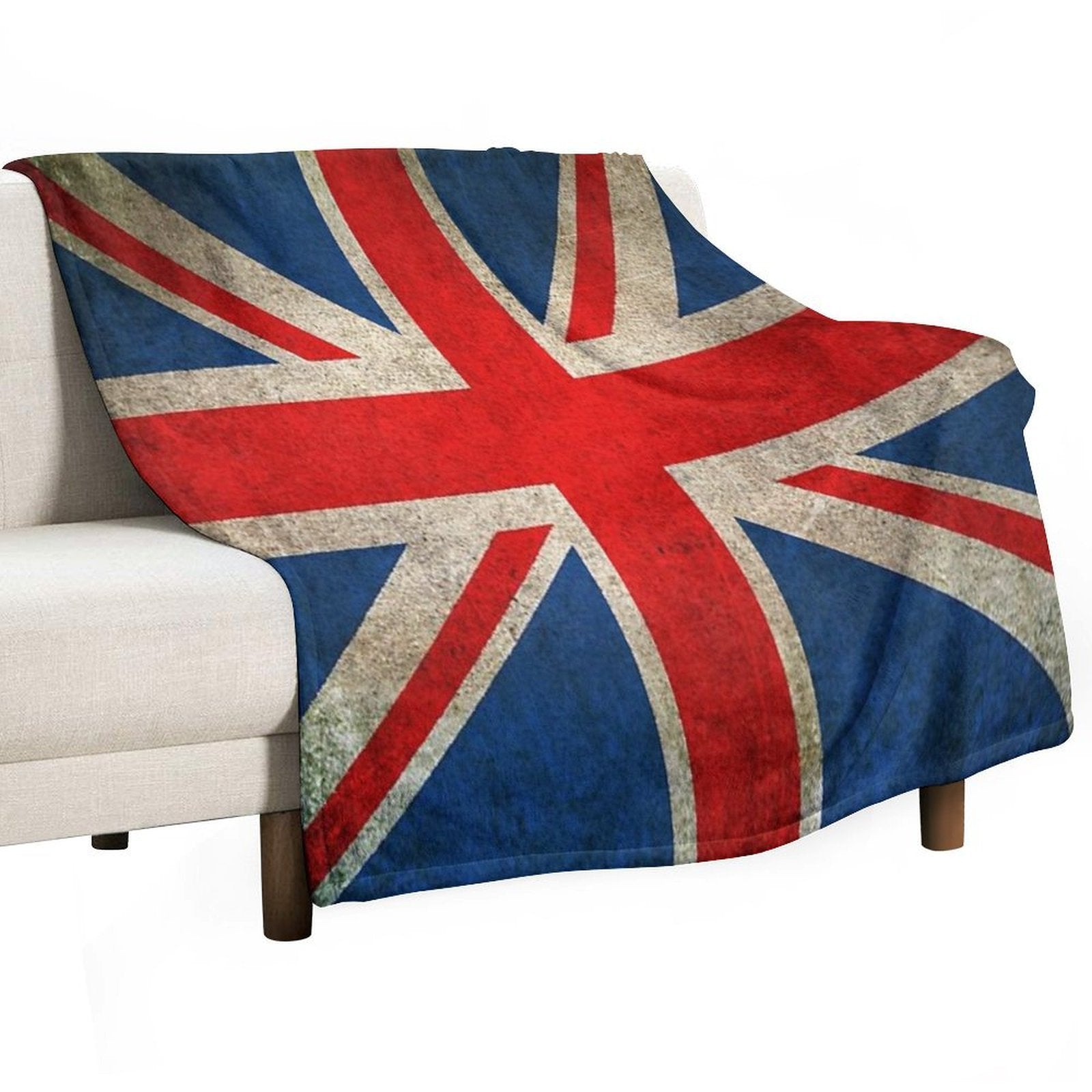 Old And Worn Distressed Vintage Union Jack Flag Compact Throw Blanket