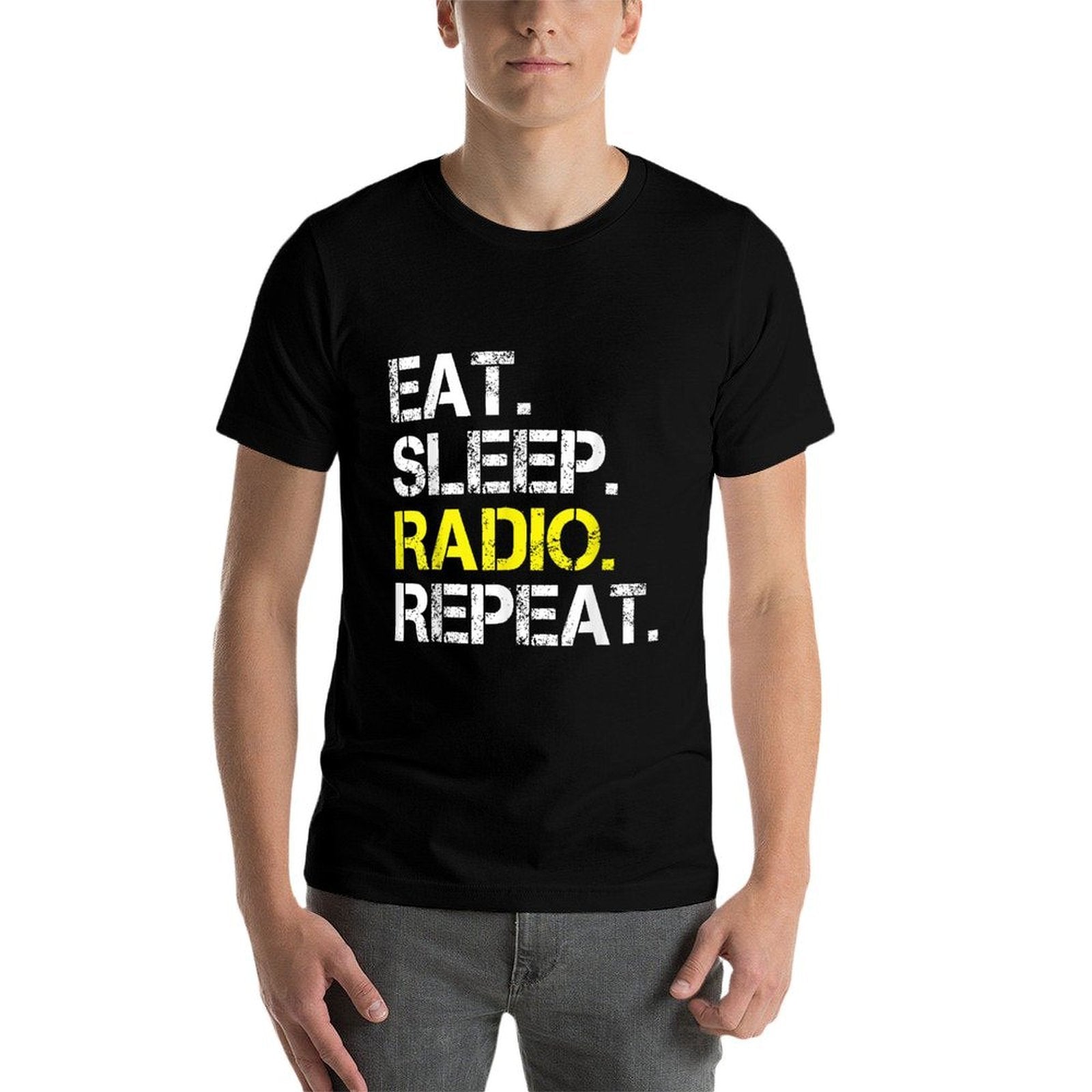 Funny Radio Lover Gift Eat Sleep Radio Repeat  Versatile T-Shirt