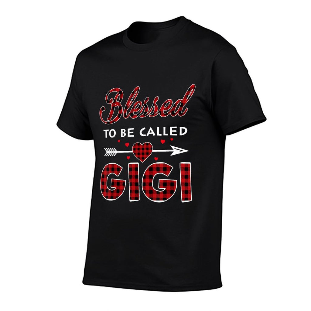 Blessed To Be Called Gigi-Buffalo Plaid Grandma Christmas  Oversized Silhouette T-Shirt