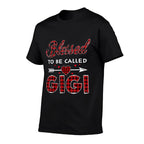 Blessed To Be Called Gigi-Buffalo Plaid Grandma Christmas  Oversized Silhouette T-Shirt