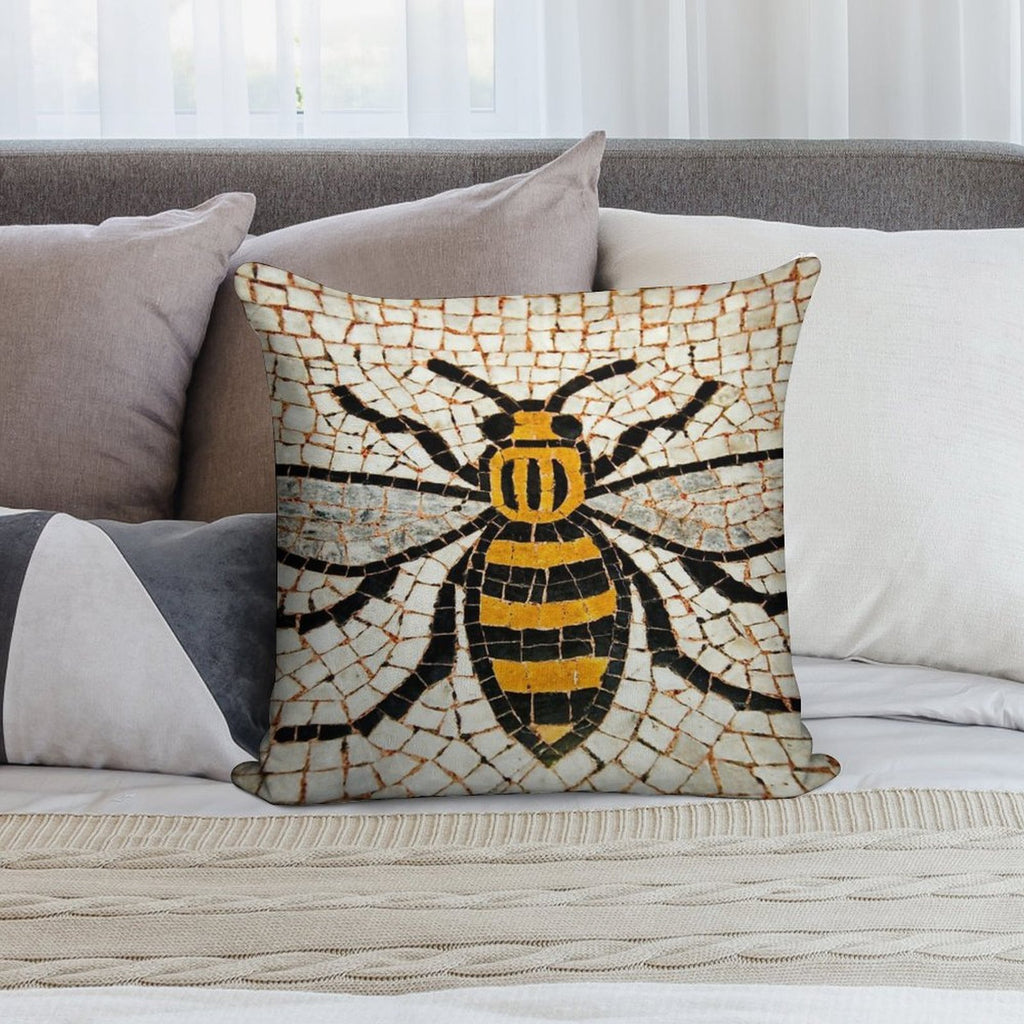 Manchester Bee Soft Fade-Resistant Throw Pillow