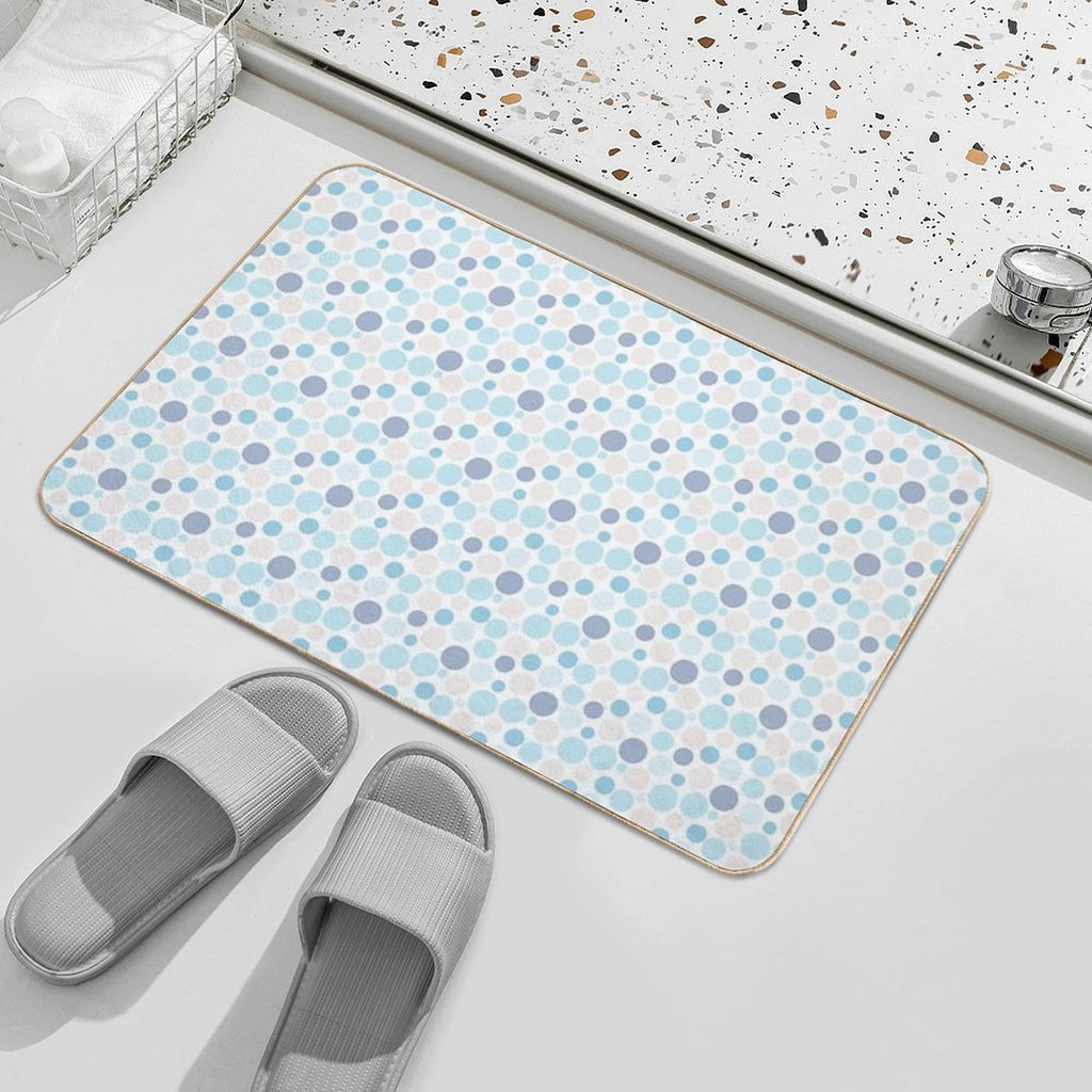 Abstract Circle Pattern - Blue And Grey  Dirt-Trapping Bath Mat