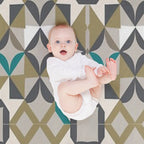 Modern Luxury Accent with A Beige And Neutral Geometric Pattern Compact Throw Blanket