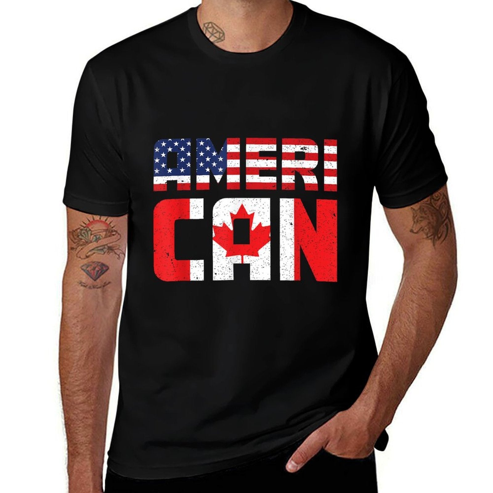 US Canadian American Pride Canadian Canada  Graphic-printed T-Shirt
