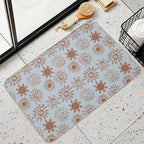 Magical Sun Bohemian Dreamy Aesthetic In Muted Colors Gray Blue & Brown  Pet-Safe Bath Mat