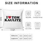 I LOVE TOM KAULITZ DESIGN Soft Hidden Zipper Throw Pillow