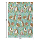 Hedgehog Spring Floral Velvety-soft Throw Blanket