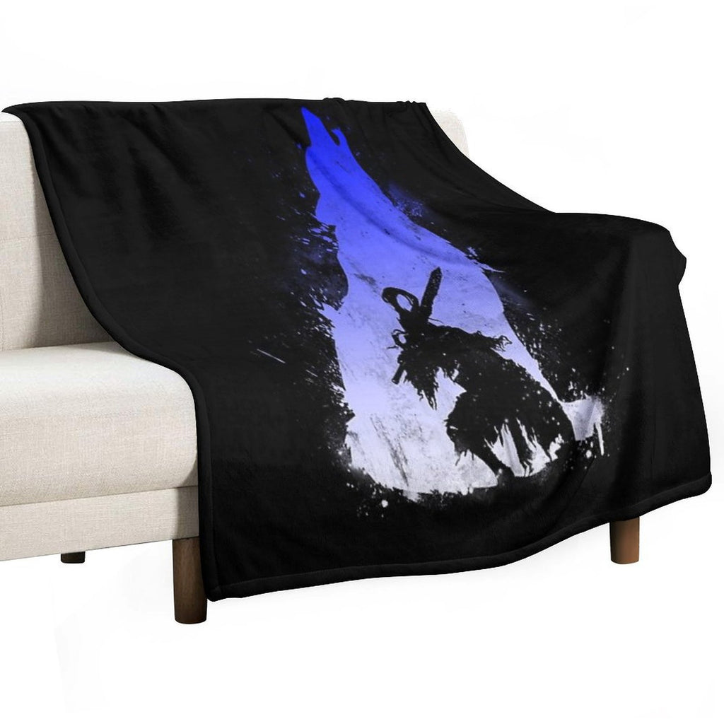 The Walker of Abyss (Version BlueWhite) Eco-conscious Throw Blanket