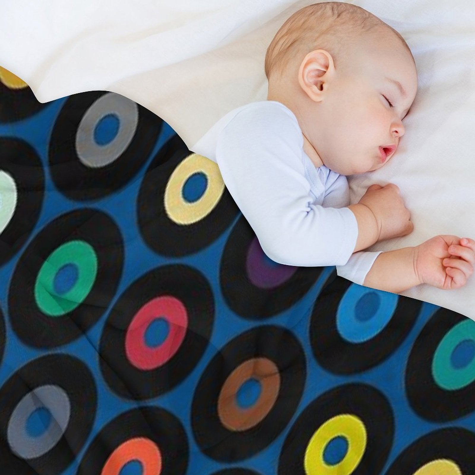 VINYL Blue Easy Care Throw Blanket