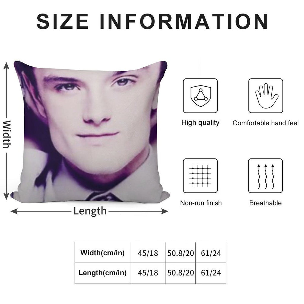 Josh Hutcherson Whistle Soft Shrink-Resistant Throw Pillow