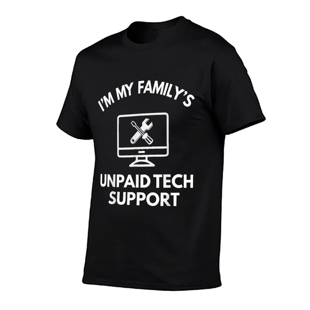 Familys Unpaid Tech IT Support Funny Computer Engineer  Slim-fit Cut T-Shirt