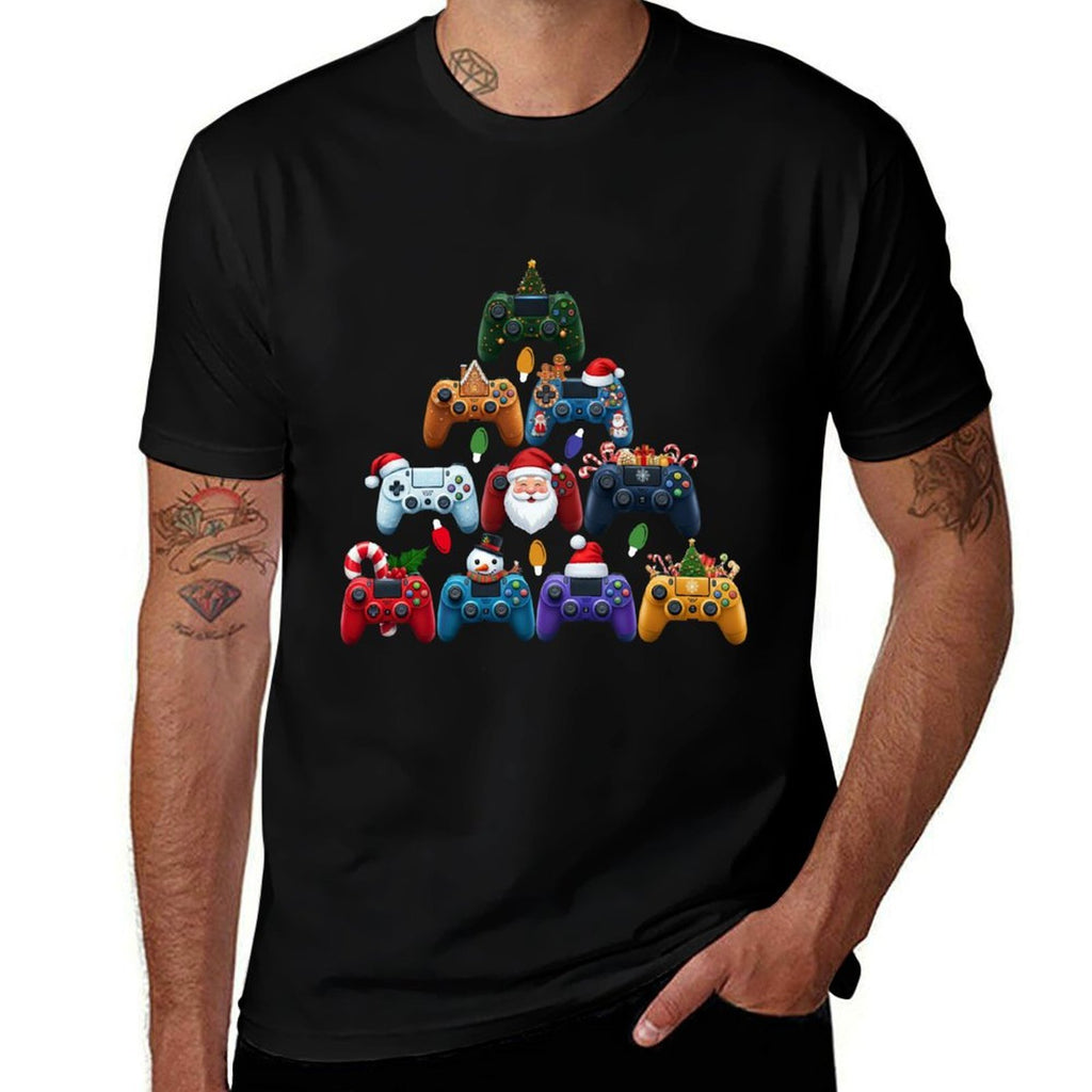 Christmas Gaming Controllers Xmas Tree Gamer Boys Kids  Polyester Blend T-Shirt