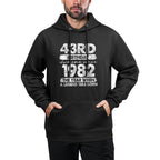 Vintage Legend Birthdays For Men Women 2025 43 Year Old Gifts Vintage 1982 Limited Edition 43rd Birthday Black Unisex-Adults All-Day Comfort Hoodie