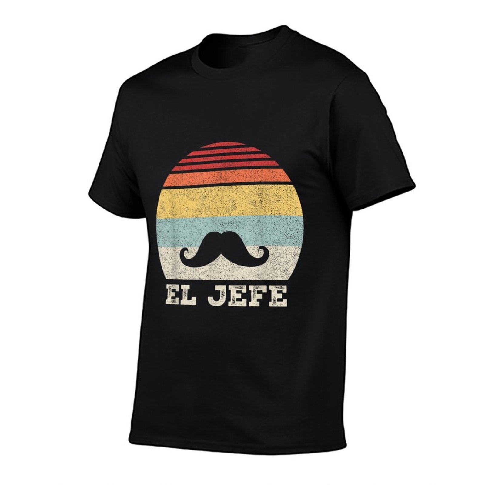Retro El Jefe Funny Mexican Boss Funny Cinco De Mayo  Heathered Texture T-Shirt