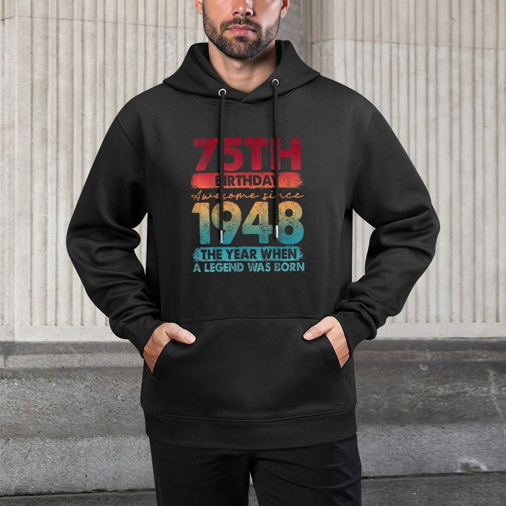 Vintage 1948 75 Year Old Gifts Limited Edition 75th Birthday Cotton-Polyester Blend Hoodie