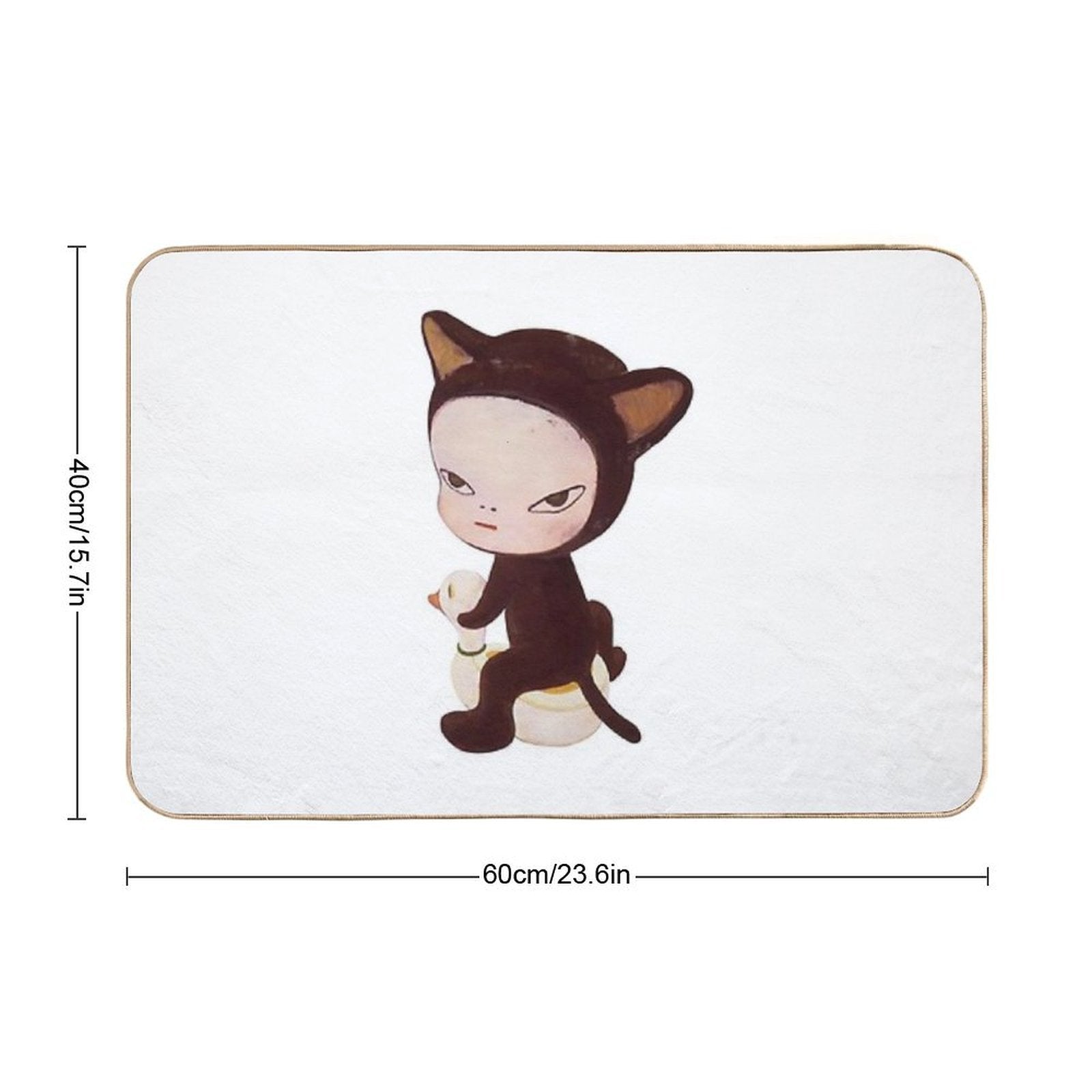 Yoshitomo Nara Cat  Repositionable Bath Mat