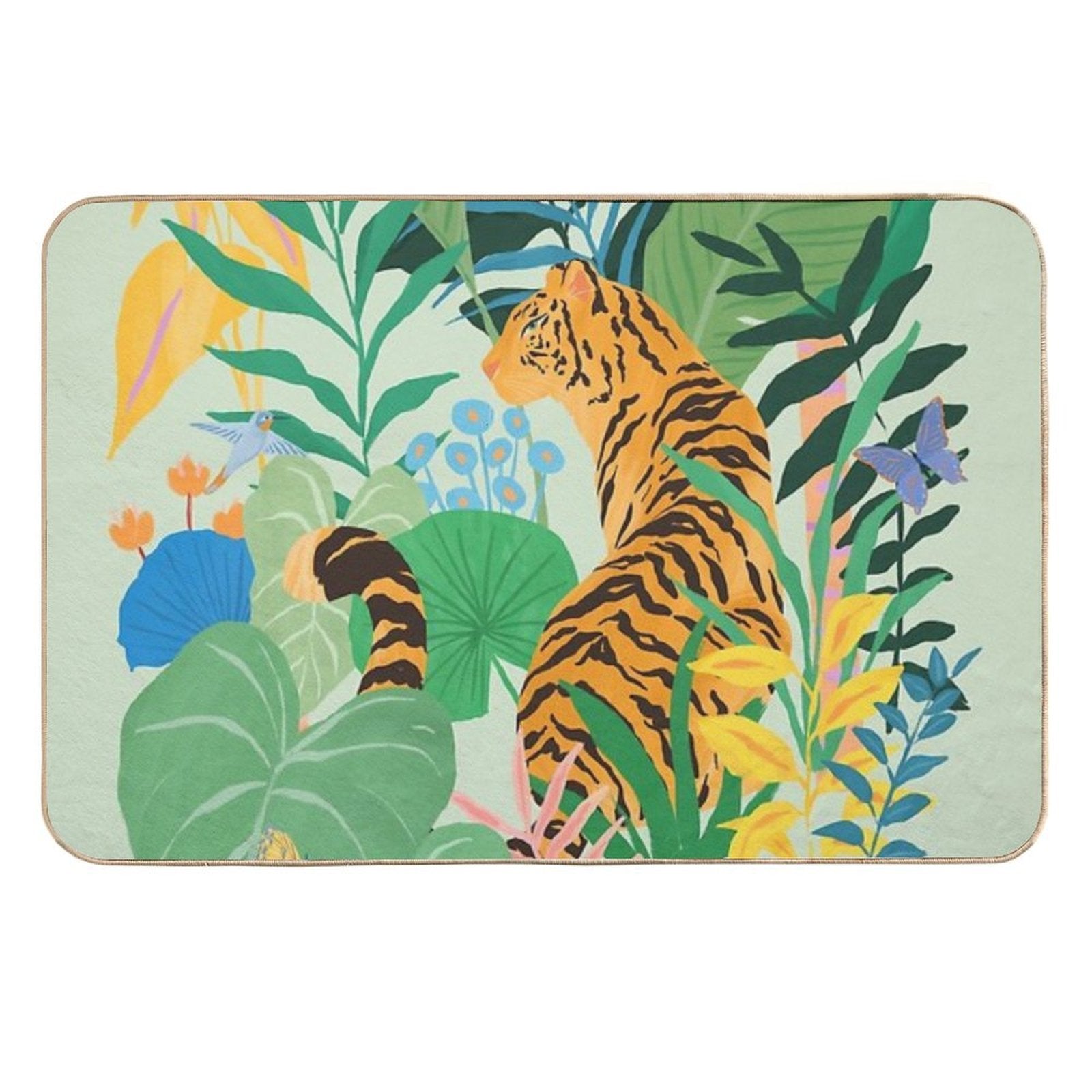Tiger in Jungle  Eco-Friendly Bath Mat