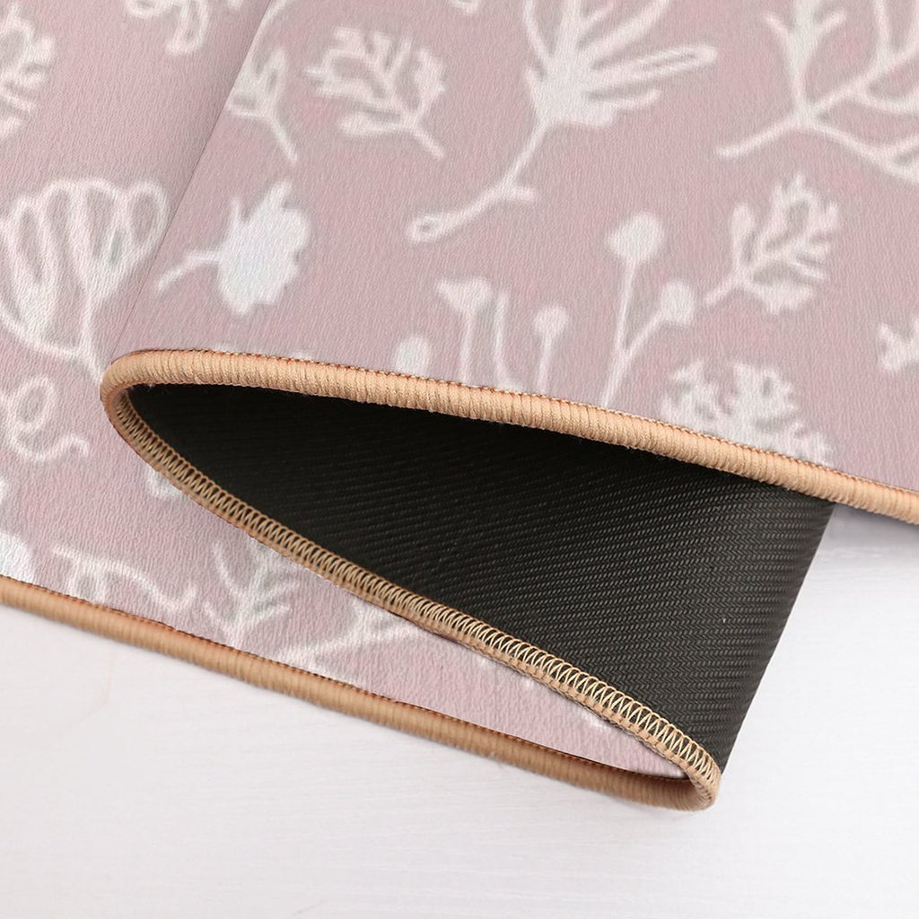Botanical-Pattern, Set, Pink, 2, Pale-pink, Botanic, Nature, Botanical, Floral, Flowers, Floral-pattern, Leaves, Plants, Minimal  Easy To Clean Bath Mat